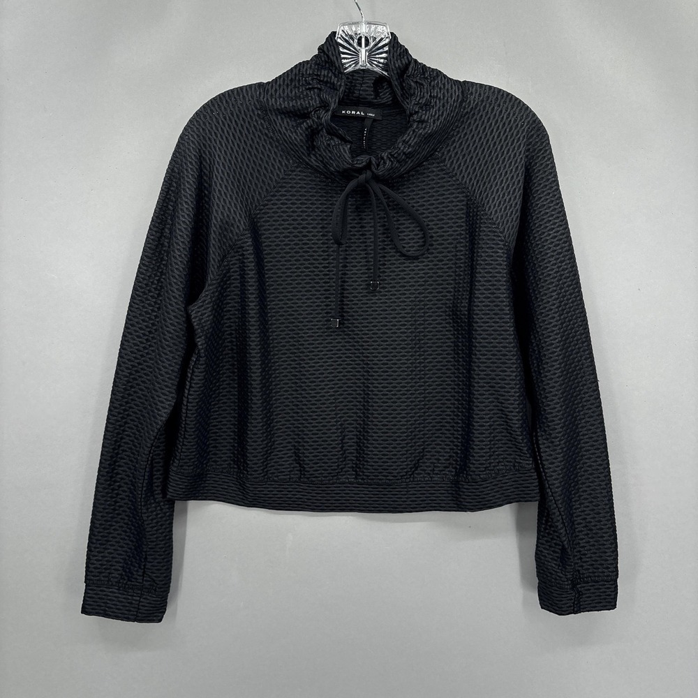 Koral Sweatshirt Womens Large Black Pump Netz Pullover Textured Athleisure